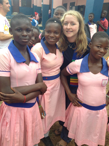Sophie with Students at Dreamlands School, Ghana